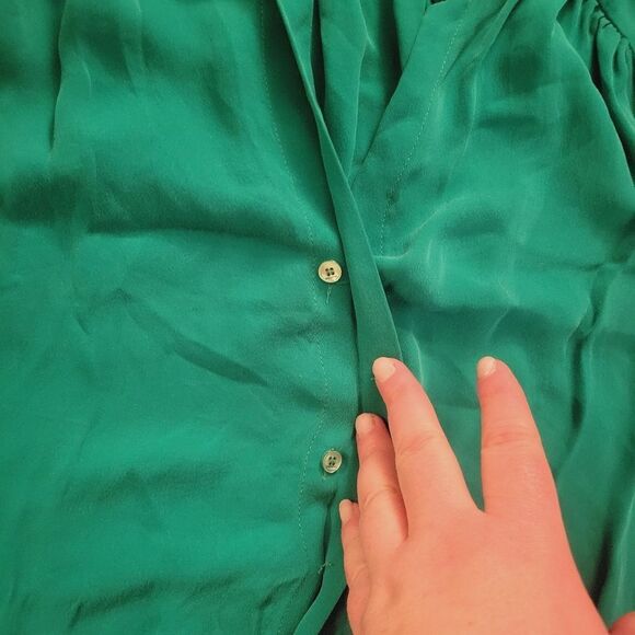 Babaton 100% Silk Green Sleeveless Dress - Picture 13 of 14